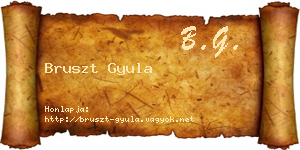 Bruszt Gyula névjegykártya