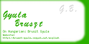 gyula bruszt business card